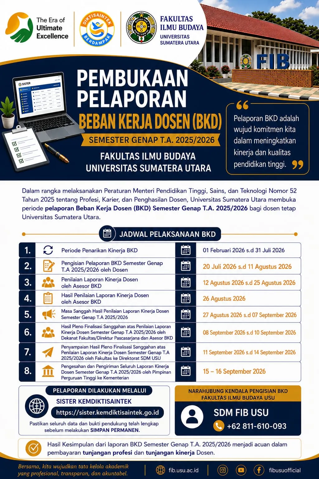 Pembukaan Laporan Beban Kerja Dosen (BKD) Semester Genap Tahun Akademik 2025/2026